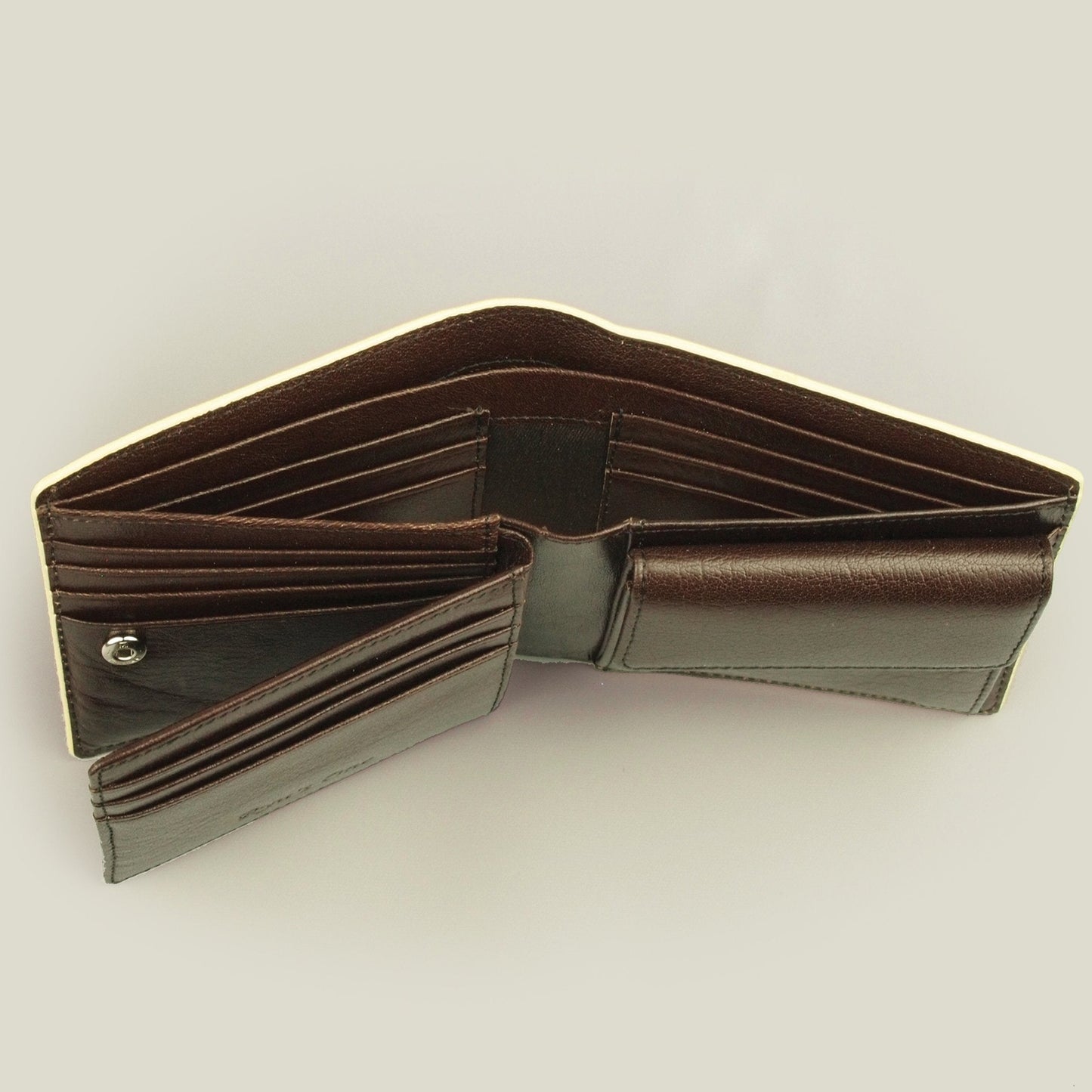 【残りわずか】二つ折り財布/海外製/牛革/厚め/カード入れ多/レッド/赤色/154003【売り切れ御免】