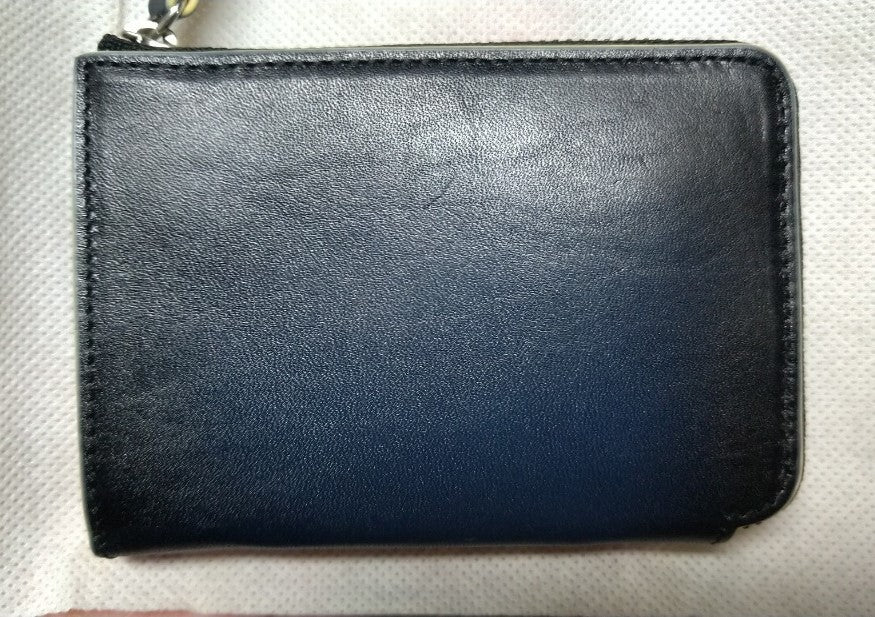【訳アリ品】海外製/牛革/レザー/小銭入れ/コインケース/カードホルダー/箱入り/ネイビー/紺色/154002