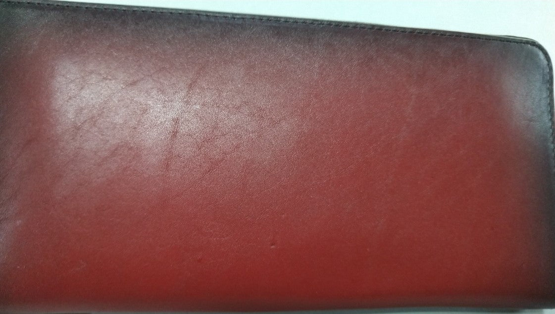 【最後の1本】海外製/牛革/革製/ラウンド/財布/ラウンド財布/長財布/ファスナー/レッド/赤色/154005
