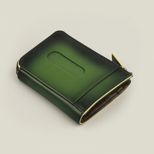 【訳アリ品】海外製/牛革/レザー/小銭入れ/コインケース/カードホルダー/箱入り/グリーン/緑色/2025年ラッキーカラー/154002