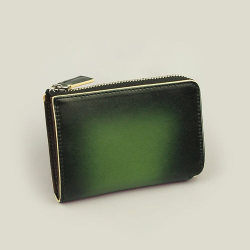 【訳アリ品】海外製/牛革/レザー/小銭入れ/コインケース/カードホルダー/箱入り/グリーン/緑色/2025年ラッキーカラー/154002
