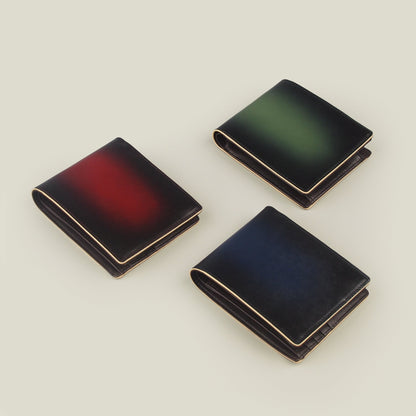 海外製／牛革／レザー／二つ折り財布／コイン入付／BOXコイン／2024ラッキーカラー／全3色／154015／