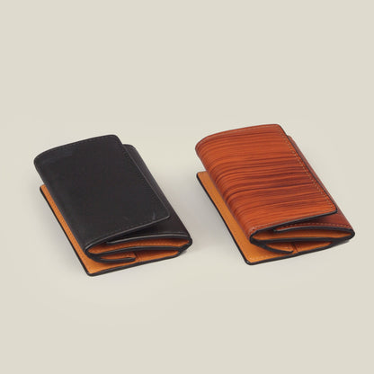 海外製／木目調／牛革／レザー／三つ折財布／コンパクト財布／ミニ／箱入り／154038／／WD