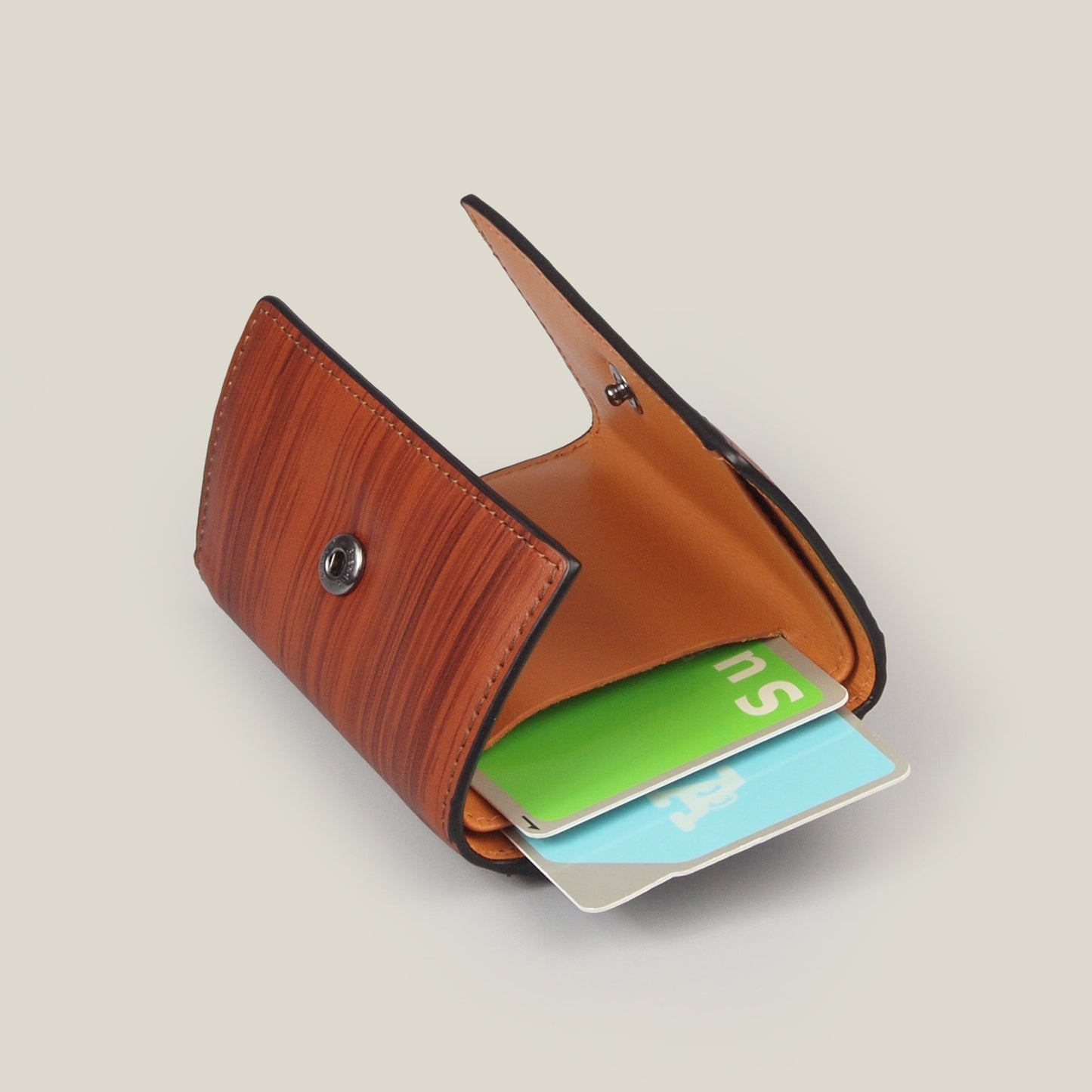 海外製／木目調／牛革／レザー／三つ折財布／コンパクト財布／ミニ／箱入り／154038／／WD