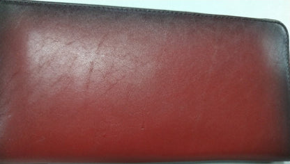 【最後の１本】海外製／牛革／革製／ラウンド／財布／ラウンド財布／長財布／ファスナー／レッド／赤色／154005